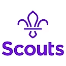 Purple fleur-de-lis with word 'Scouts' below on white background.